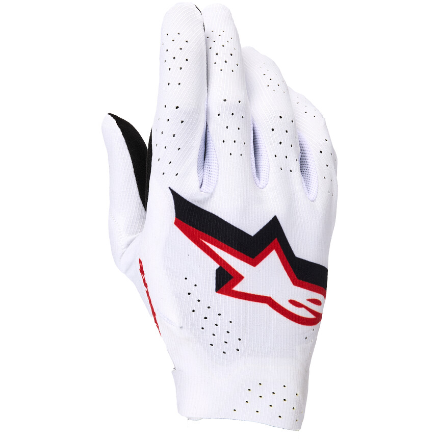 Alpinestars Supertech MX Cross Enduro Motorcycle Gloves White Black Fire Red