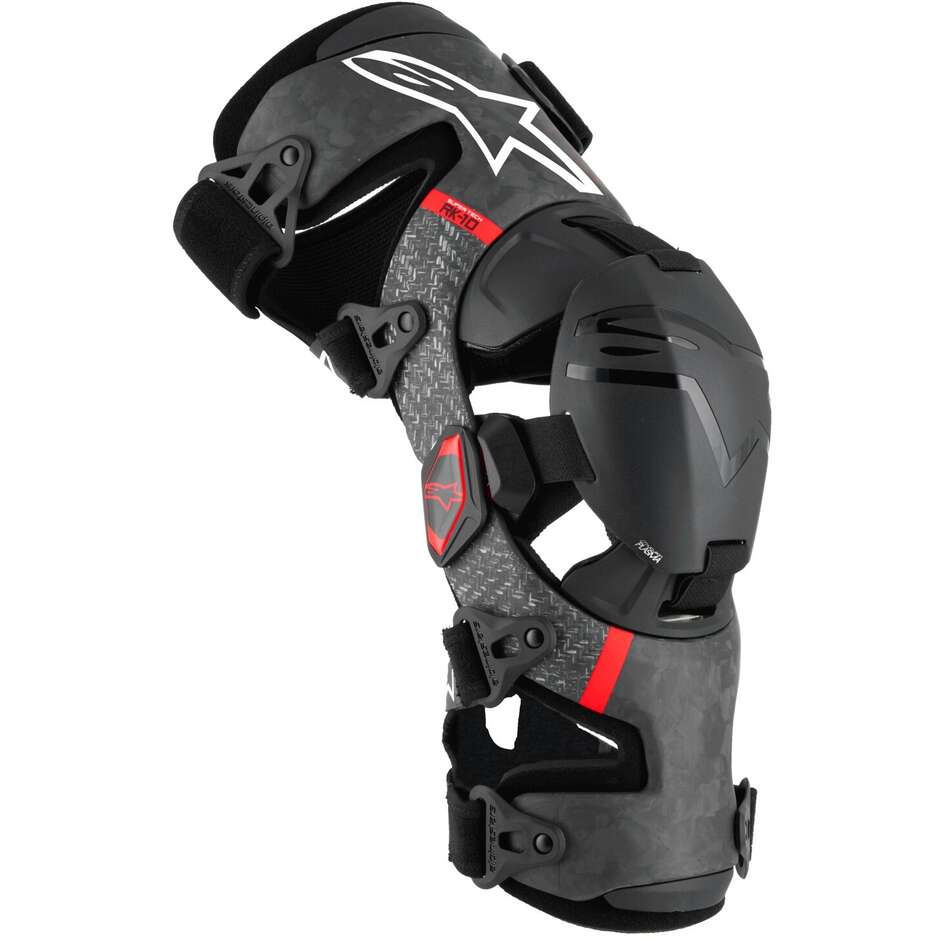 Alpinestars SUPERTECH RK-10 PLASMA Cross Enduro Motorrad Knieschützer Schwarz Rot
