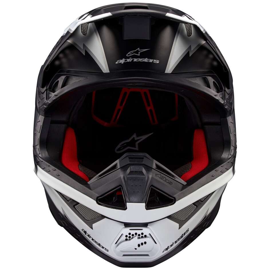 Alpinestars SUPERTECH S-M10 AMPRESS 22.06 White Black Matt Motorcycle Helmet Cross Enduro