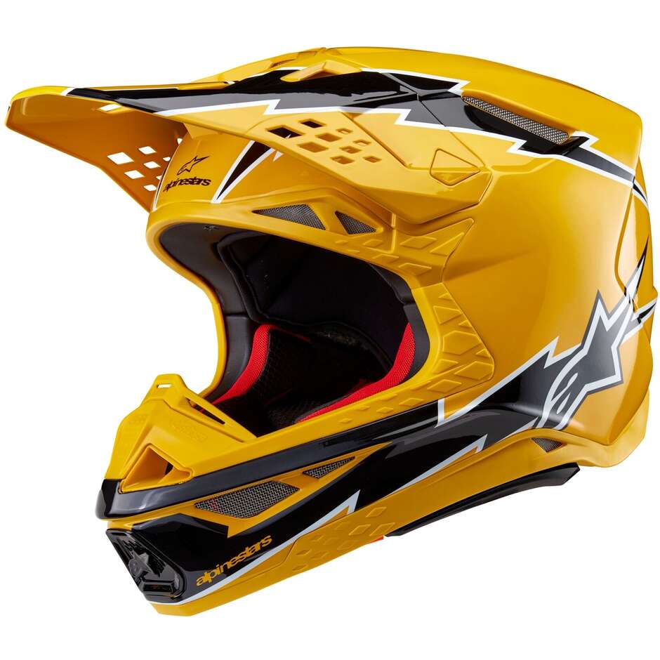Alpinestars SUPERTECH S-M10 AMPRESS 22.06 Yellow Black Glossy Motorcycle Cross Enduro Helmet