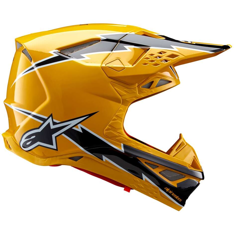 Alpinestars SUPERTECH S-M10 AMPRESS 22.06 Yellow Black Glossy Motorcycle Cross Enduro Helmet