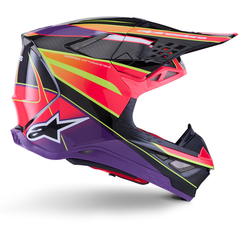 Alpinestars Supertech S-M10 Era Helmet ECE 22.06 Pink Purple Fluorescent Yellow Gloss Cross Enduro Motorcycle