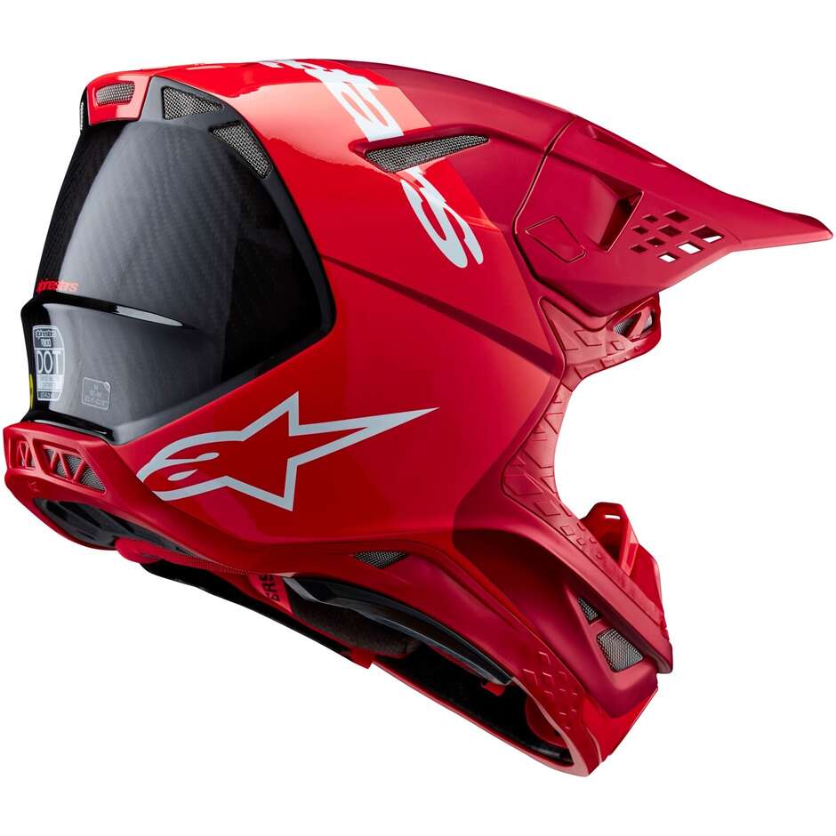 Alpinestars SUPERTECH S-M10 FLOOD 22.06 Fluo Red Motorcycle Cross Enduro Helmet