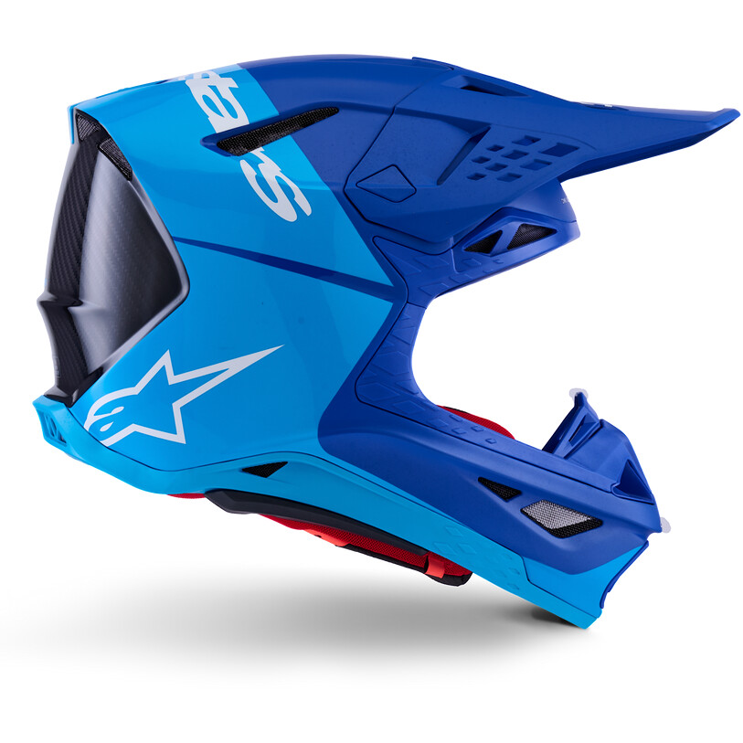 Alpinestars Supertech S-M10 Flood Ece06 Enduro Motocross Helmet, Light Blue, Black, Carbon