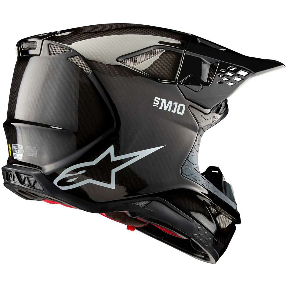 Alpinestars SUPERTECH S-M10 SOLID 22.06 Glossy Black Motorcycle Cross Enduro Helmet