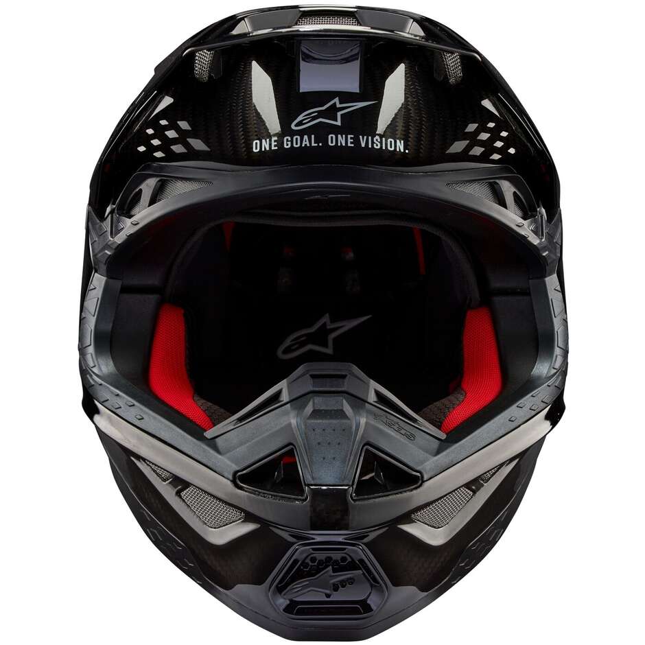 Alpinestars SUPERTECH S-M10 SOLID 22.06 Glänzend schwarzer Motorrad-Cross-Enduro-Helm