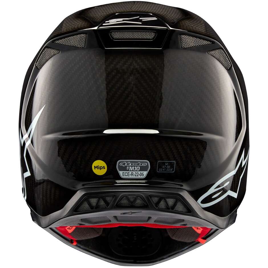 Alpinestars SUPERTECH S-M10 SOLID 22.06 Glänzend schwarzer Motorrad-Cross-Enduro-Helm