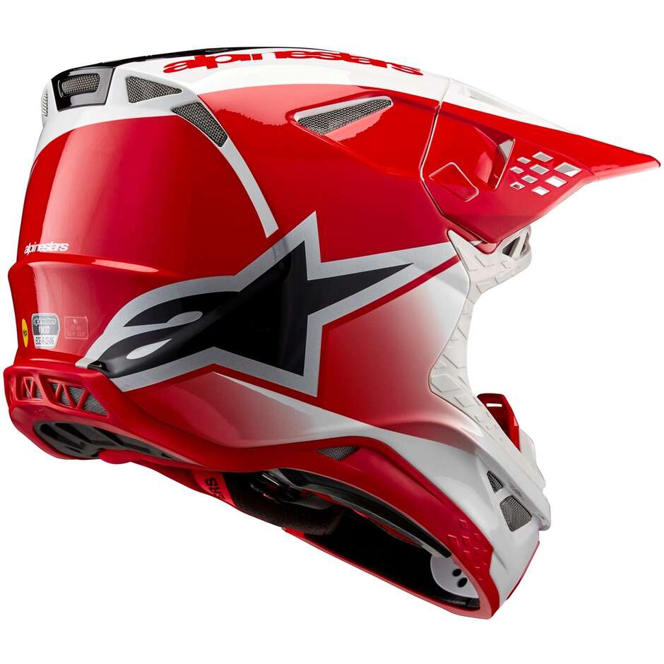 Alpinestars SUPERTECH S-M10 UNITE 22.06 White Red Glossy Motorcycle Cross Enduro Helmet