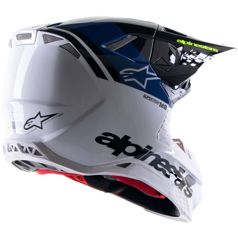 Alpinestars SUPERTECH S-M8 RADIUM 2 Cross Enduro Motorcycle Helmet White Blue