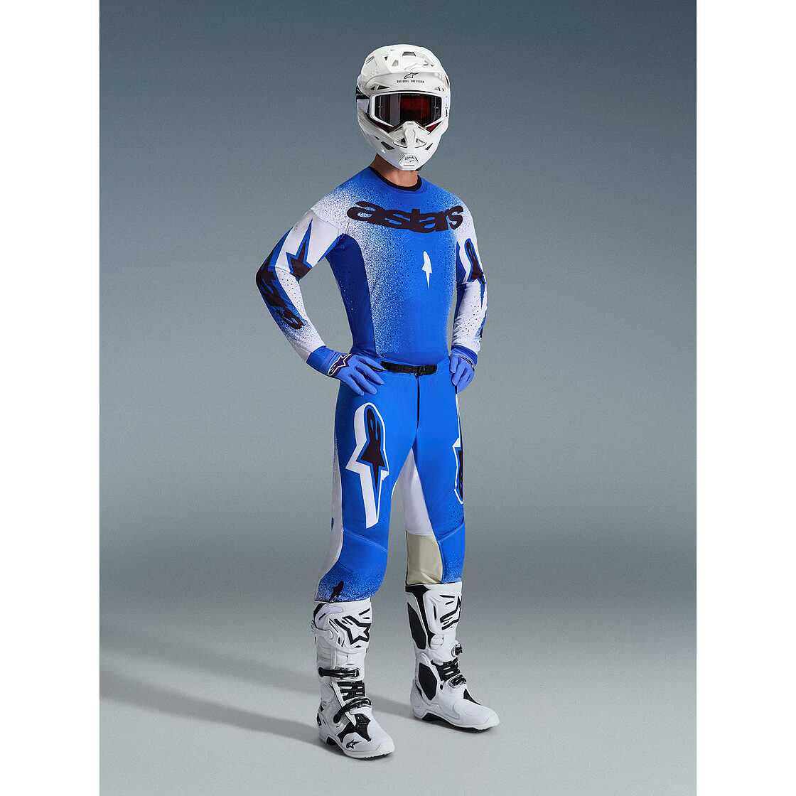 Super Rv2 Blue Alpinestars SUPERTECH SCENZ Cross Enduro Jersey Light Blue White For ...