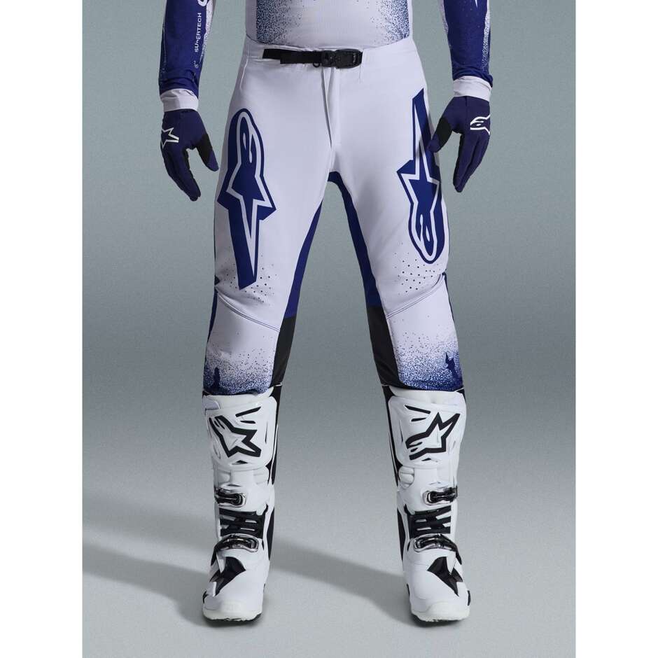 Alpinestars SUPERTECH SCENZ Cross Enduro Motorcycle Pants Light Grey Dark Blue