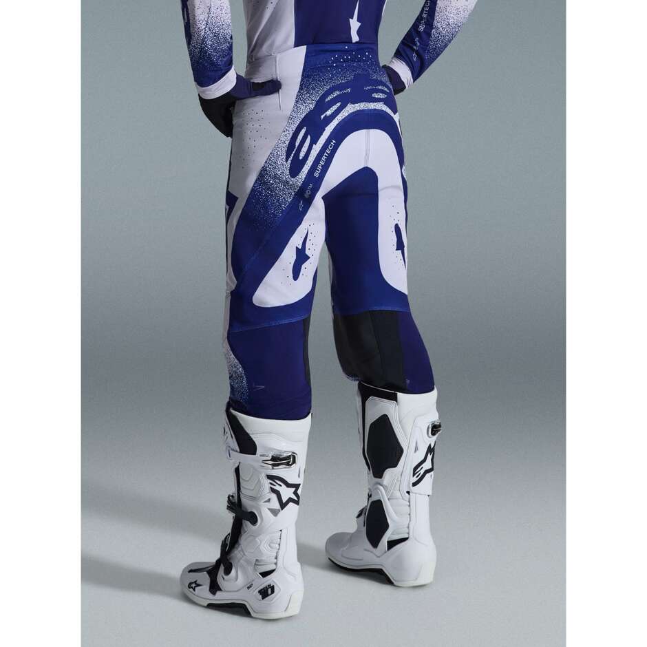Alpinestars SUPERTECH SCENZ Cross Enduro Motorcycle Pants Light Grey Dark Blue