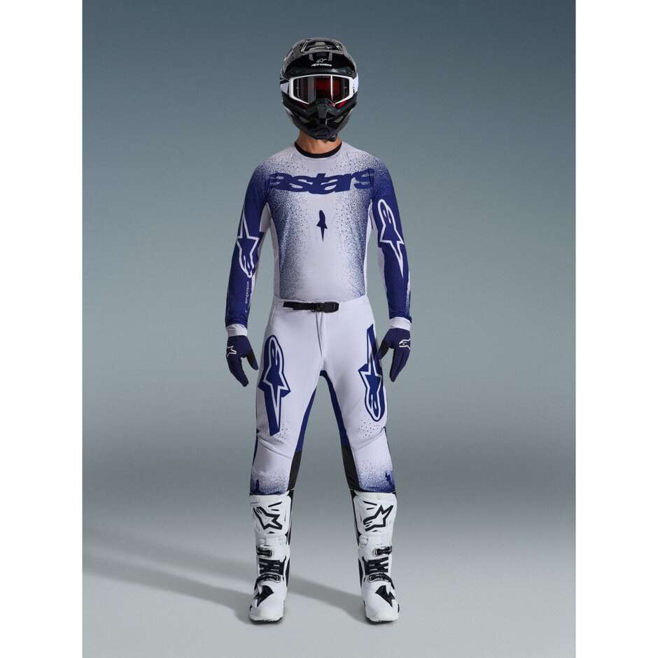 Alpinestars SUPERTECH SCENZ Cross Enduro Motorcycle Pants Light Grey Dark Blue