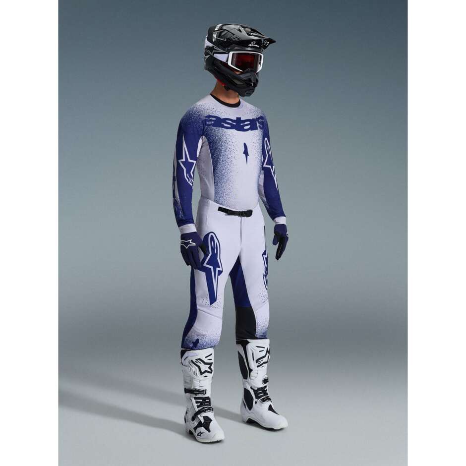 Alpinestars SUPERTECH SCENZ Cross Enduro Motorcycle Pants Light Grey Dark Blue
