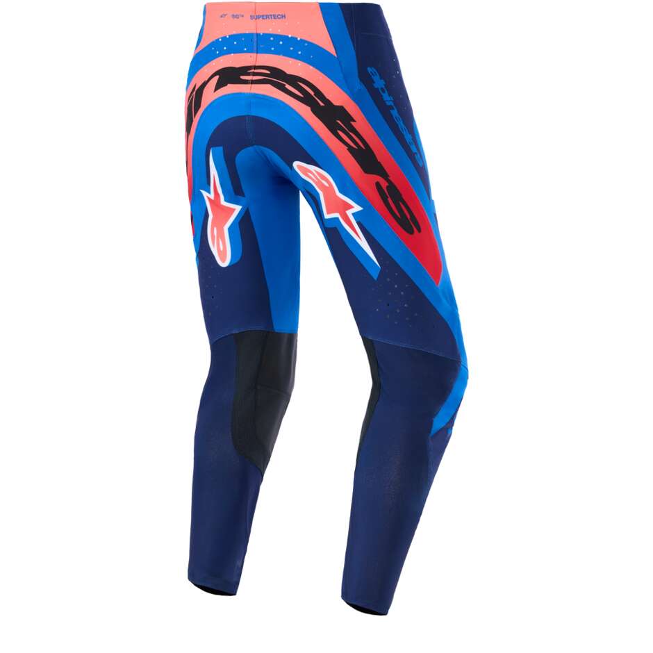 Alpinestars SUPERTECH VISTA Motocross Enduro Pants Dark Blue Warm Coral Cobalt