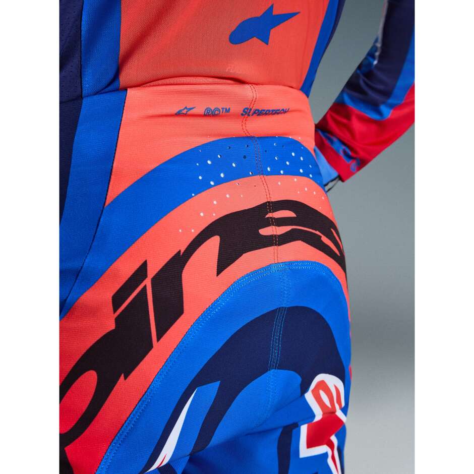 Alpinestars SUPERTECH VISTA Motocross Enduro Pants Dark Blue Warm Coral Cobalt