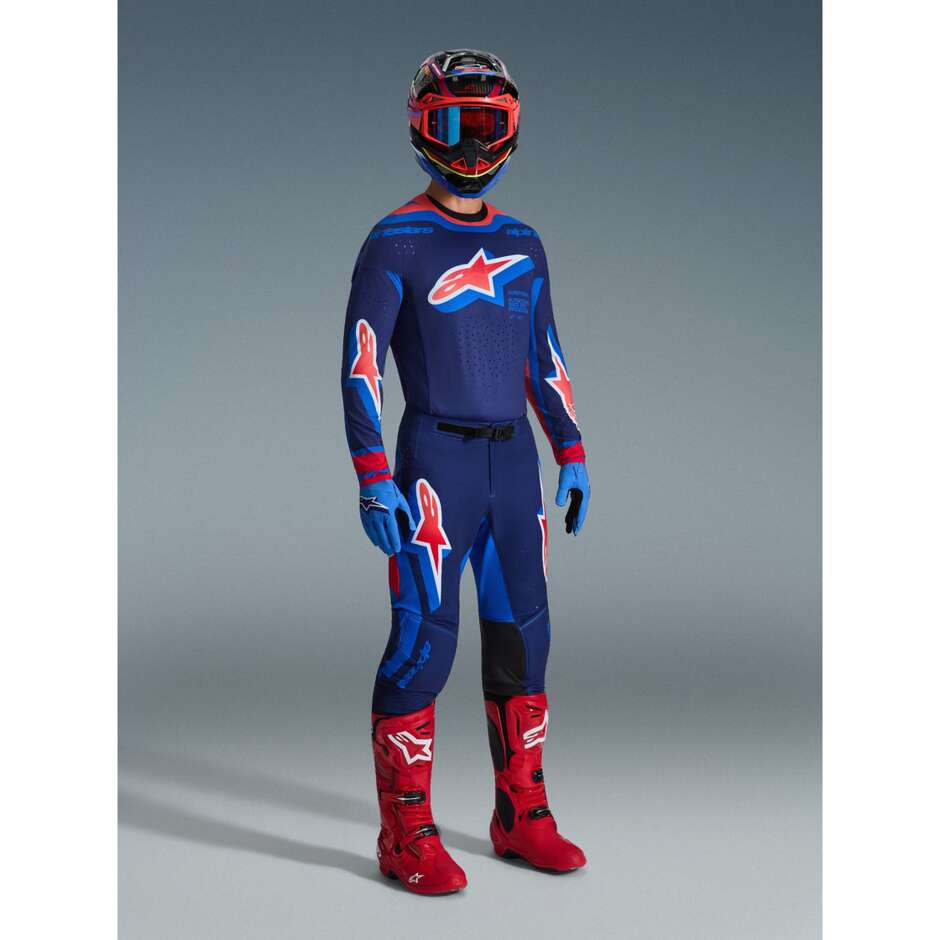 Alpinestars SUPERTECH VISTA Motocross Enduro Pants Dark Blue Warm Coral Cobalt