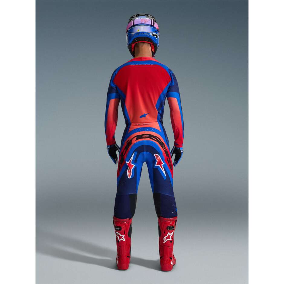 Alpinestars SUPERTECH VISTA Motocross Enduro Pants Dark Blue Warm Coral Cobalt