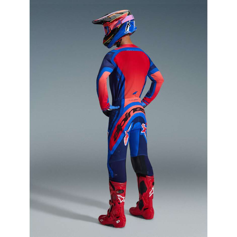 Alpinestars SUPERTECH VISTA Motocross Enduro Pants Dark Blue Warm Coral Cobalt