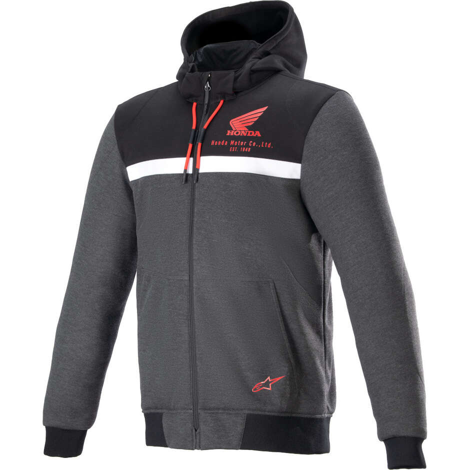 Alpinestars Sweat Casual HONDA CHROME STREET HOODIE Melange Noir Rouge