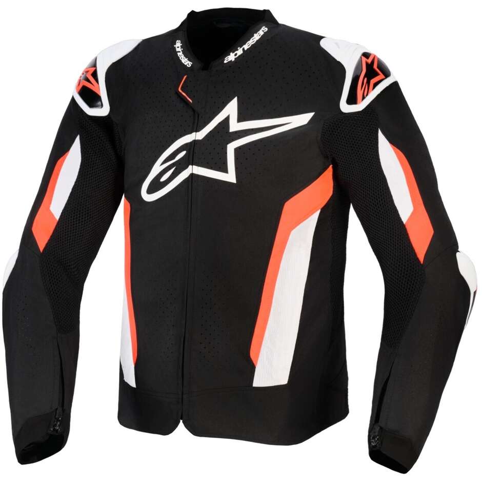 Alpinestars T-GP AIR Motorradjacke Schwarz Fluoreszierendes Rot Weiß