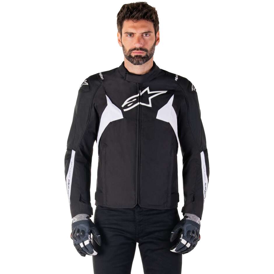 Veste moto en tissu Alpinestars T-JAWS V4 WP noir blanc