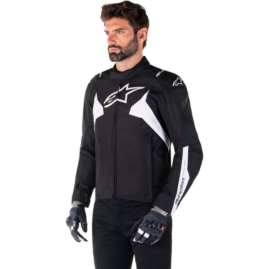 Veste moto en tissu Alpinestars T-JAWS V4 WP noir blanc