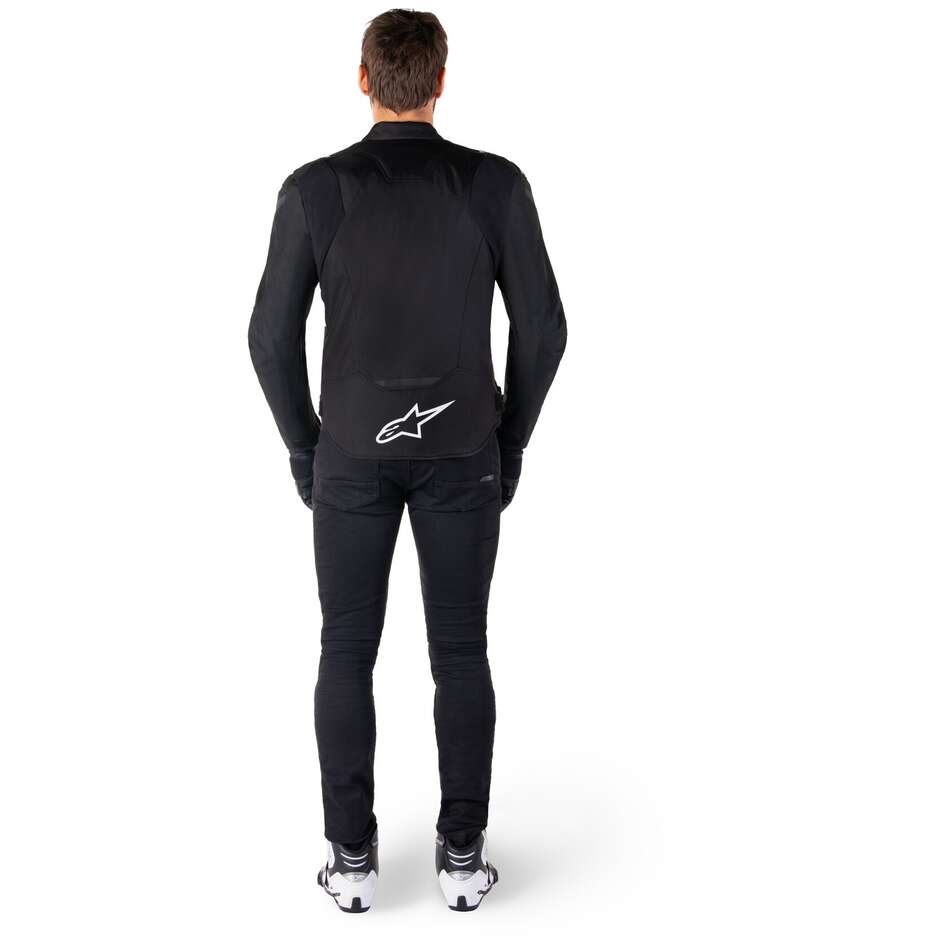 Veste moto en tissu Alpinestars T-JAWS V4 WP noir blanc