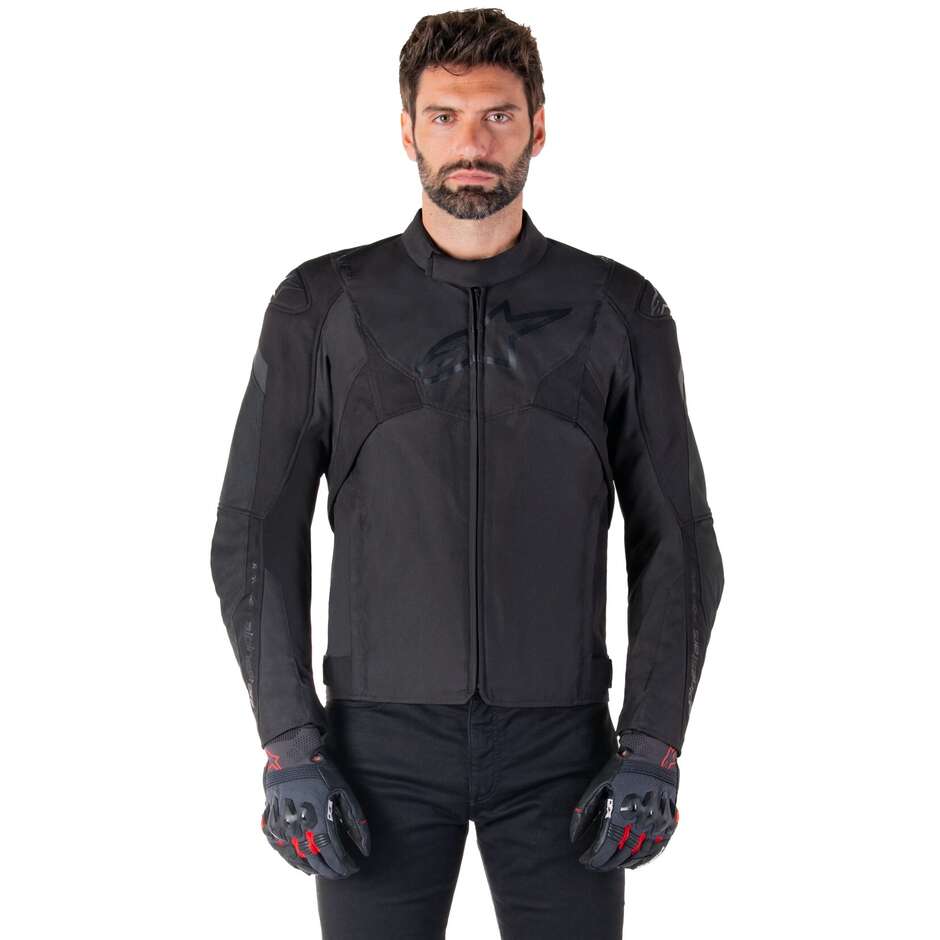 Alpinestars T-JAWS V4 WP Stoff Motorradjacke Schwarz Schwarz