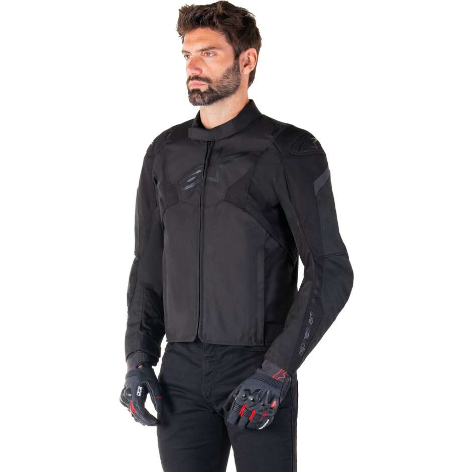 Alpinestars T-JAWS V4 WP Stoff Motorradjacke Schwarz Schwarz
