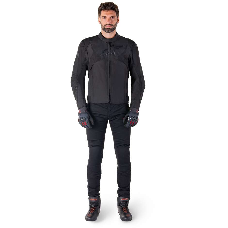 Alpinestars T-JAWS V4 WP Stoff Motorradjacke Schwarz Schwarz