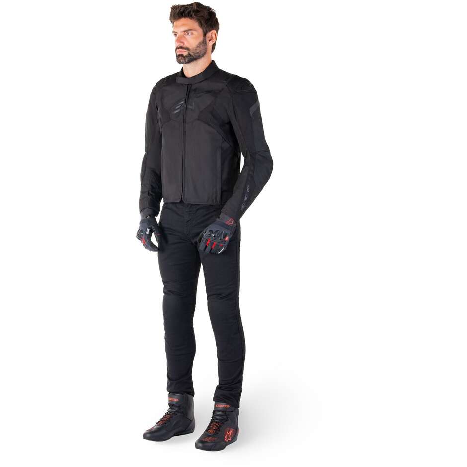 Alpinestars T-JAWS V4 WP Stoff Motorradjacke Schwarz Schwarz