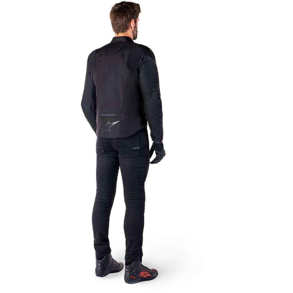 Alpinestars T-JAWS V4 WP Stoff Motorradjacke Schwarz Schwarz