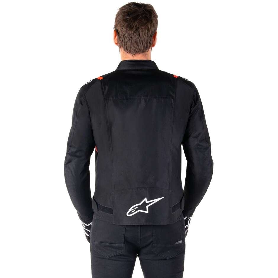 Alpinestars T-SPS V2 WP Stoff Motorradjacke Schwarz Weiß Rot Fluo