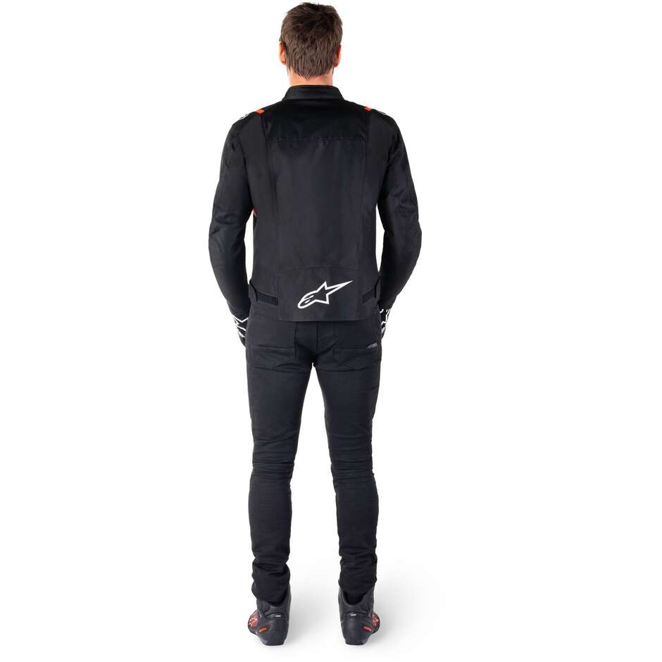 Alpinestars T-SPS V2 WP Stoff Motorradjacke Schwarz Weiß Rot Fluo