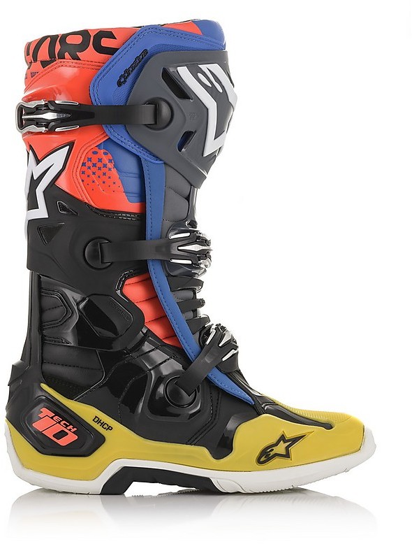 Alpinestars TECH 10 Enduro Moto Cross Boots Black Blue Yellow Fluo For ...