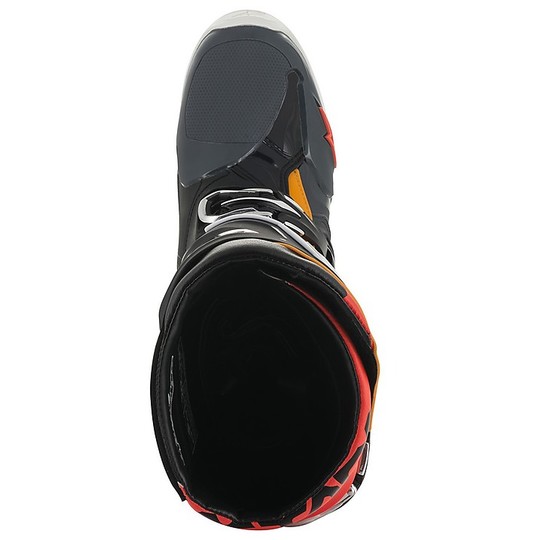 Alpinestars TECH 10 Enduro Moto Cross Boots Black Gray Orange Fluo