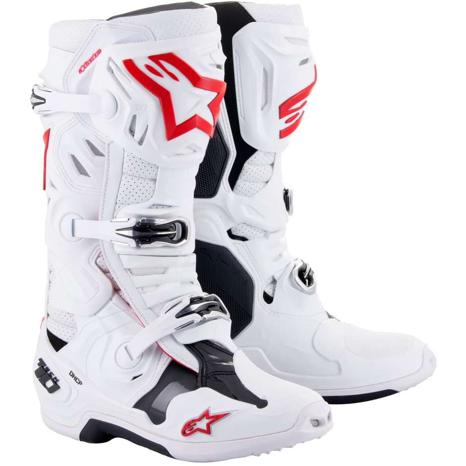 Alpinestars TECH 10 SUPERVENTED Cross Enduro Motorcycle Boots Red White