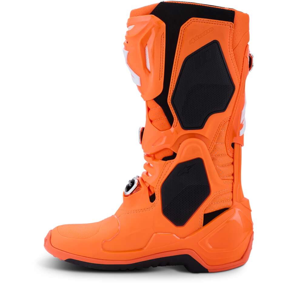 Alpinestars TECH 10 SUPERVENTED Motocross Enduro Boots Fluorescent Orange Black White