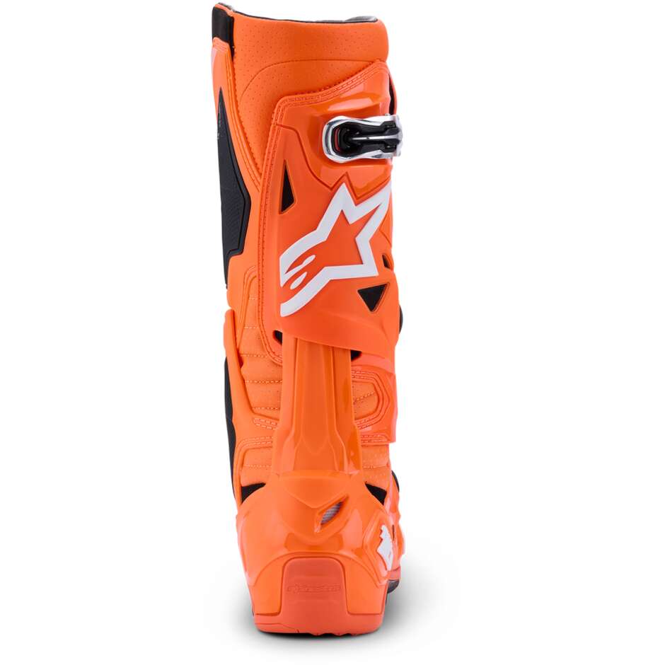 Alpinestars TECH 10 SUPERVENTED Motocross Enduro Stiefel Fluoreszierend Orange Schwarz Weiß