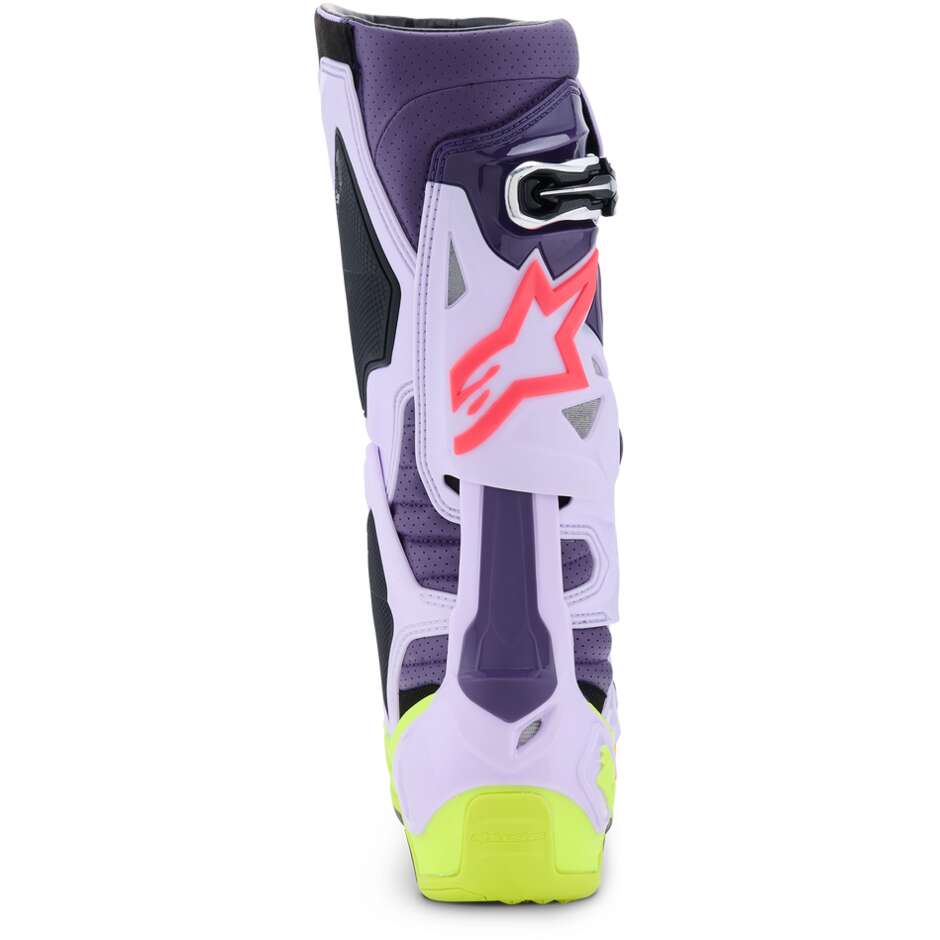 Alpinestars TECH 10 SUPERVENTED Motocross-Enduro-Stiefel Lila Fluo Gelb Diva Pink