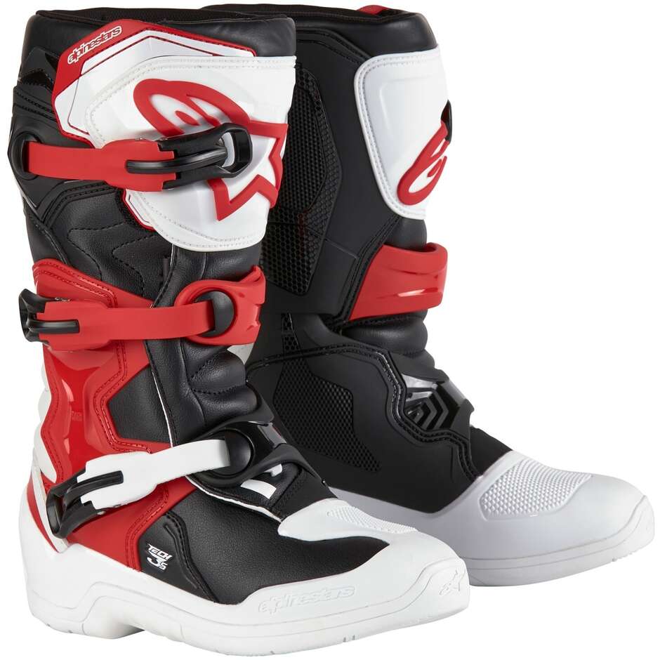 Alpinestars TECH 3S YOUTH Child Cross Enduro Motorcycle Boots White Black White Red