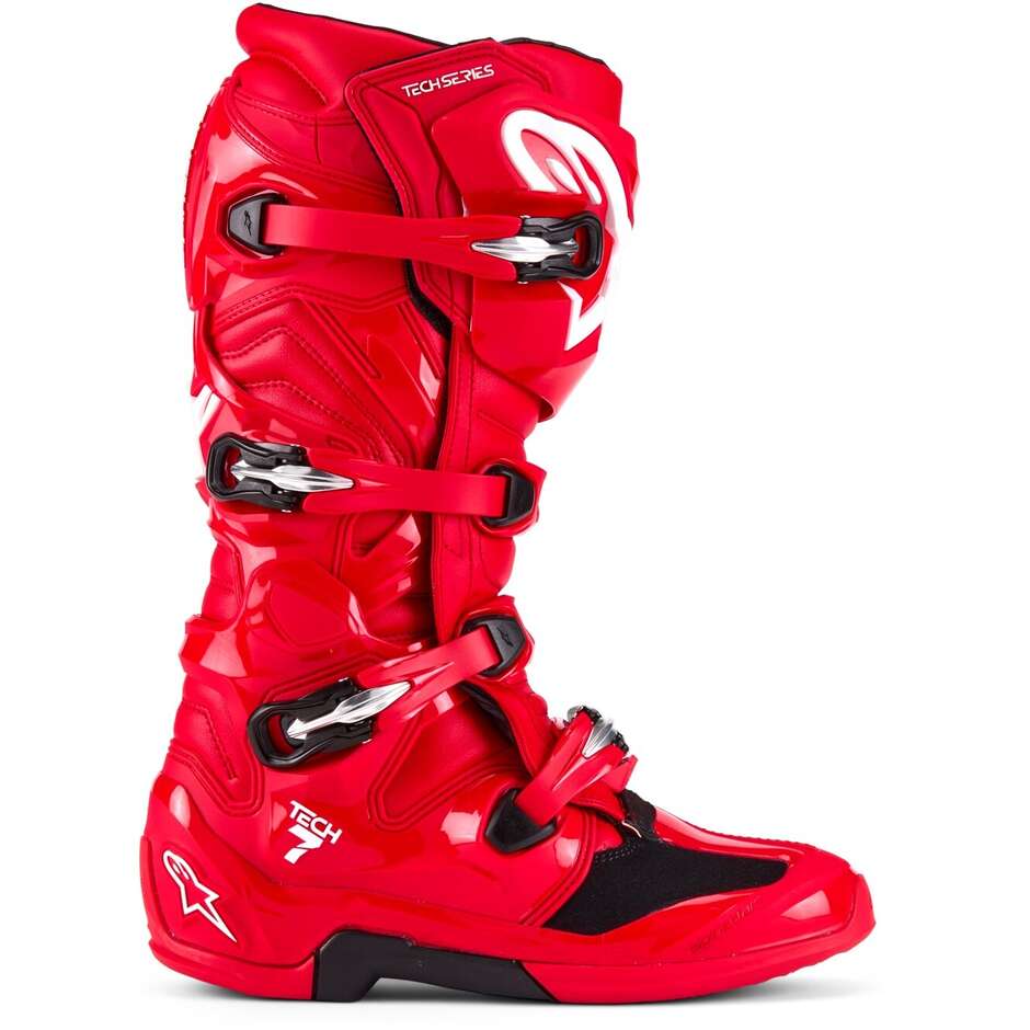 Alpinestars TECH 7 Bright Red Cross Enduro Motorcycle Boots