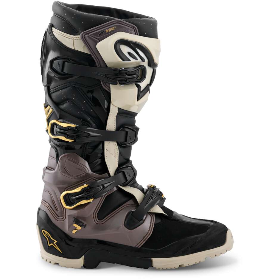 Alpinestars TECH 7 ENDURO DRYSTAR Motocross Enduro Boots Black Dark Grey Gold