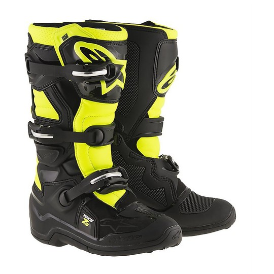 Alpinestars Tech 7 S Youth Motorcycle Cross Enduro Boots Youth Black Yellow Fluo