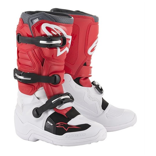 Alpinestars Tech 7 S Youth Motorcycle Cross Enduro Kids Boots White Red