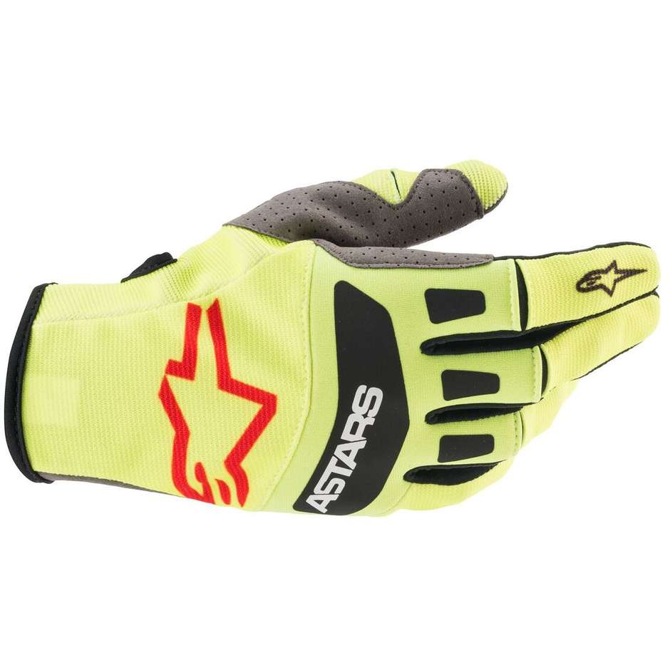 Alpinestars TECHSTAR Cross Enduro Motorcycle Gloves Yellow Fluo Red