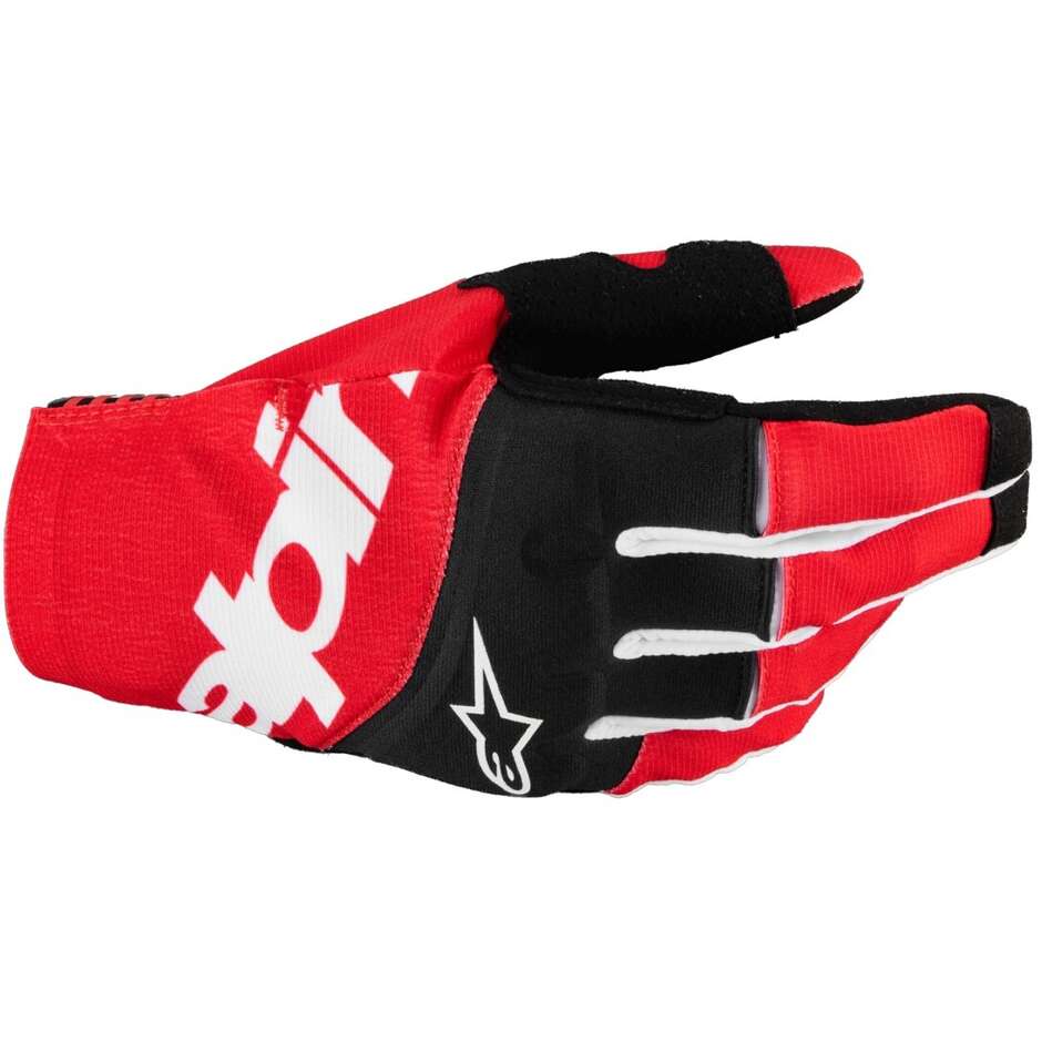 Alpinestars TECHSTAR Cross Enduro Motorradhandschuhe Schwarz Leuchtend Rot