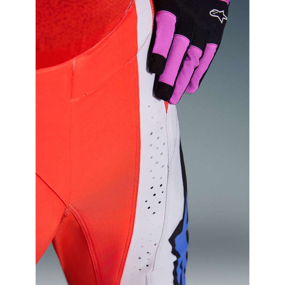 Alpinestars TECHSTAR KNIF Cross Enduro Motorcycle Pants Light Grey Fluo Orange Black