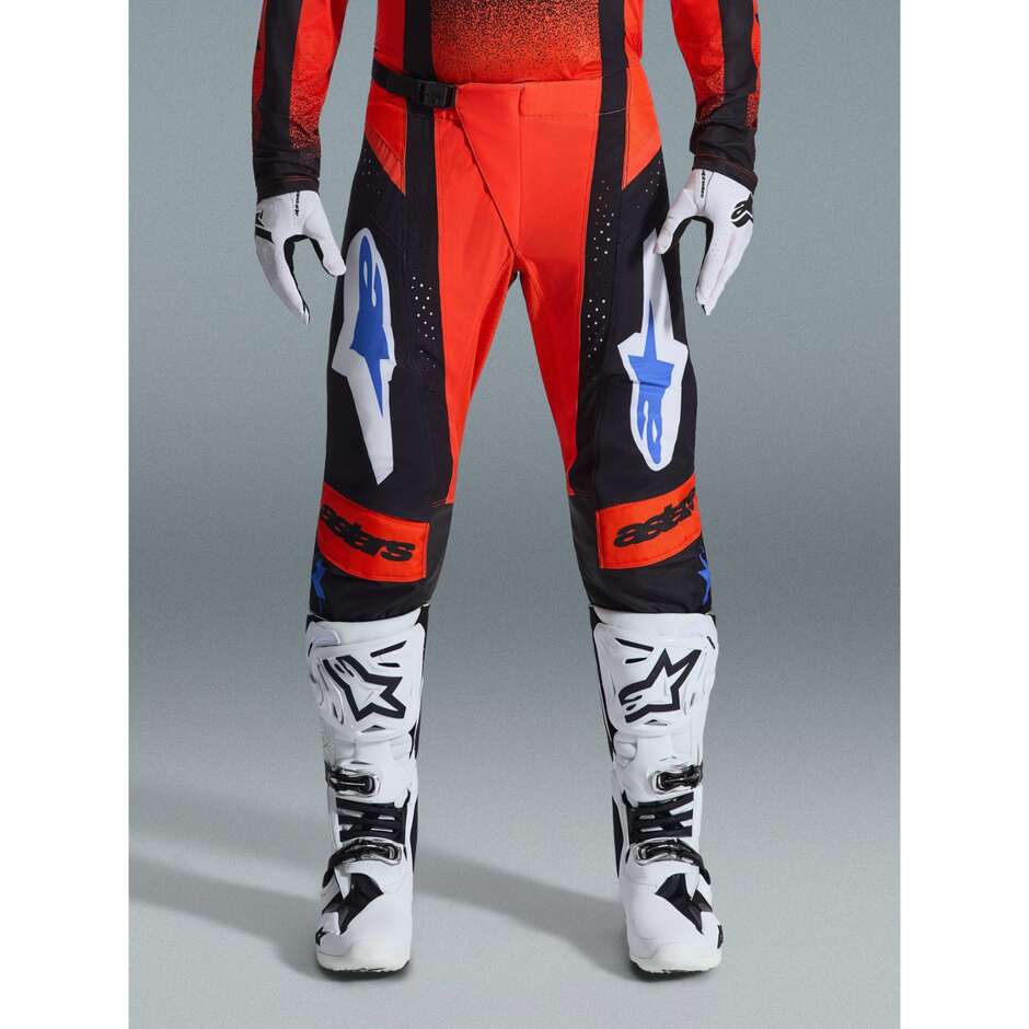 Alpinestars TECHSTAR KNIF Cross Enduro Motorcycle Pants Orange Black Light Blue